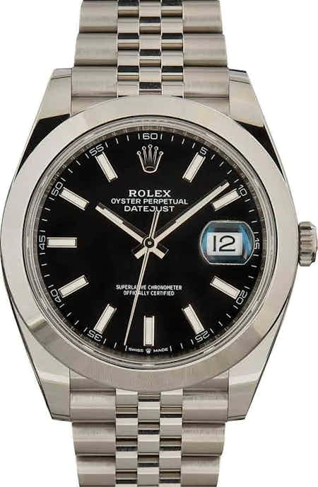 Pre Owned Rolex Datejust 126300 Black Dial