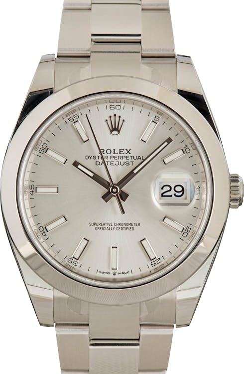 Pre-Owned Rolex Datejust 126300 Silver Dial