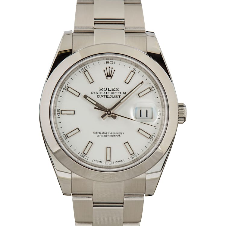 Pre-Owned Rolex Datejust 41 Ref 126300 White Dial