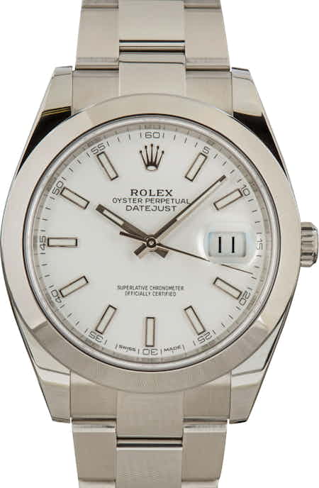 Pre-Owned Rolex Datejust 41 Ref 126300 White Dial