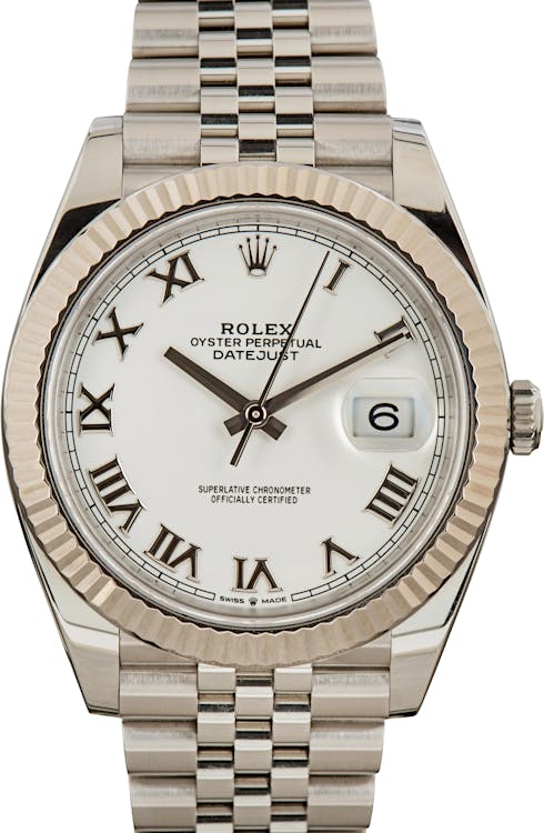 Pre-Owned Rolex 126334 Datejust 41 White Roman Dial