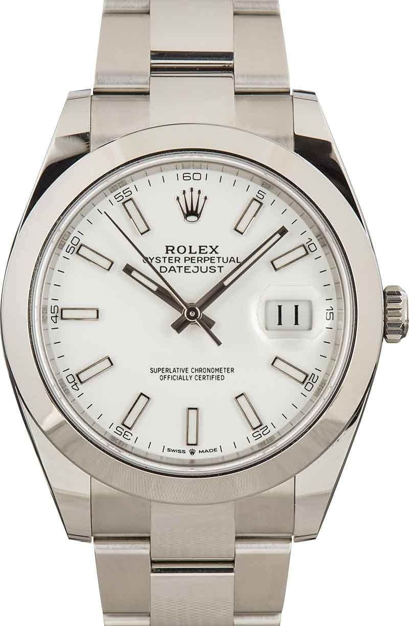 Pre Owned Rolex Datejust 41 Ref 126300 White Dial