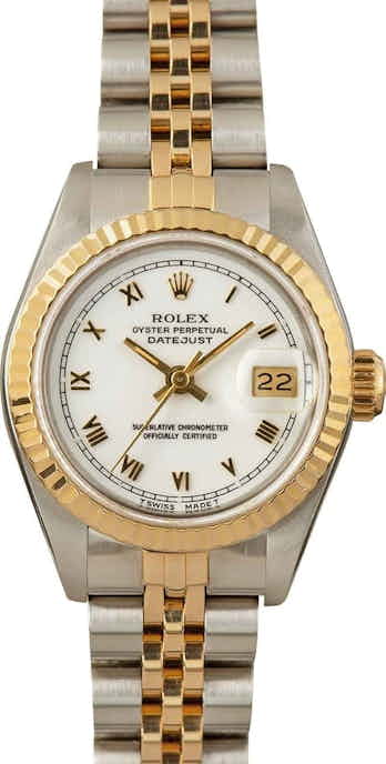 Ladies Rolex Datejust 69173 White Dial