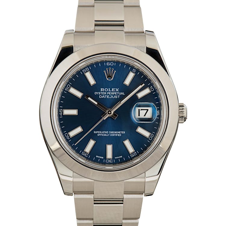 Pre Owned Rolex Datejust II Ref 116300 Blue Dial