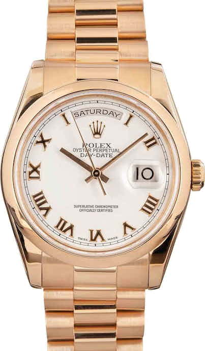 Pre Owned Rolex Day-Date 118205 Everose Gold President