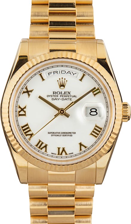 Rolex Day-Date President 118238 White Roman Dial