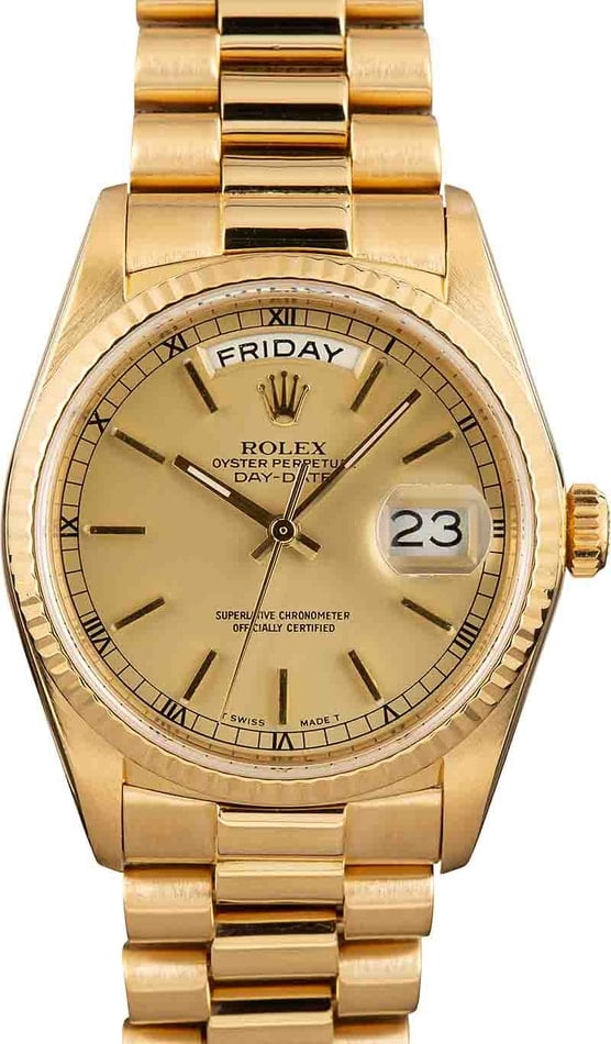 Rolex day outlet date champagne dial