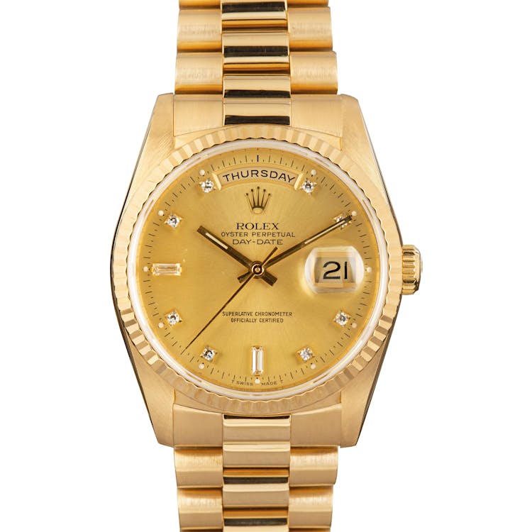 Rolex President Gold Day-Date 18238 Diamond Dial