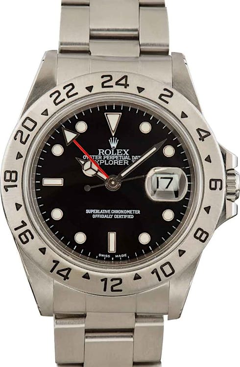 Pre-Owned Men's Rolex Explorer II Ref 16570 Black Dial