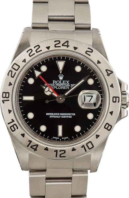 Pre-Owned Men's Rolex Explorer II Ref 16570 Black Dial