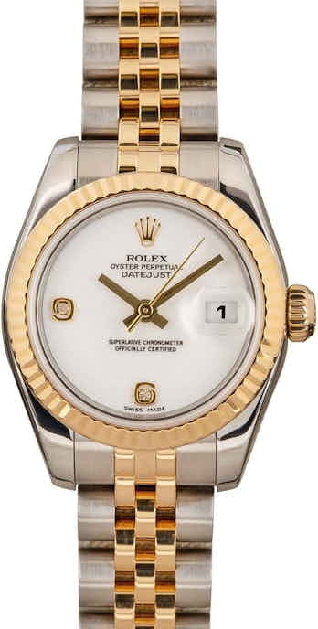 Ladies Rolex Datejust 179173 White Dial