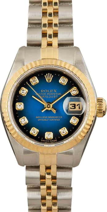 Ladies Rolex Datejust 69173 Blue Diamond Dial