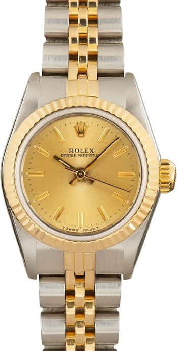 Womens Rolex Oyster Perpetual 67193 Champagne