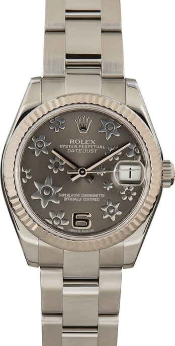 Rolex Datejust 178274 Dark Rhodium Floral Dial