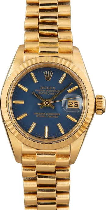 Ladies Rolex President 6917 Blue Dial