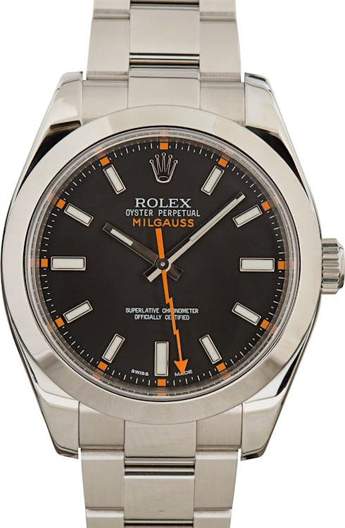 Rolex Milgauss 116400 Black and Orange