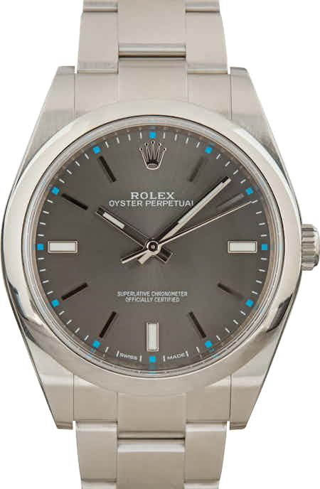 Rolex Oyster Perpetual 114300 Dark Rhodium Index Dial