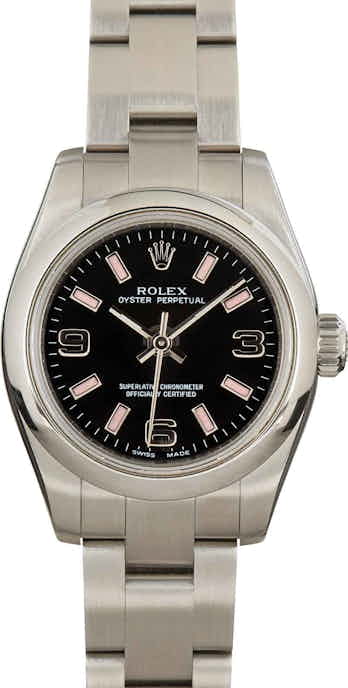 Rolex Ladies Oyster Perpetual 176200 Black Dial