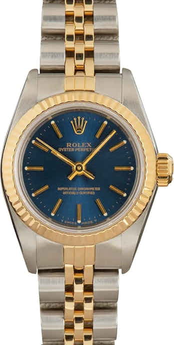 Rolex Ladies Oyster Perpetual 67193 Blue Dial
