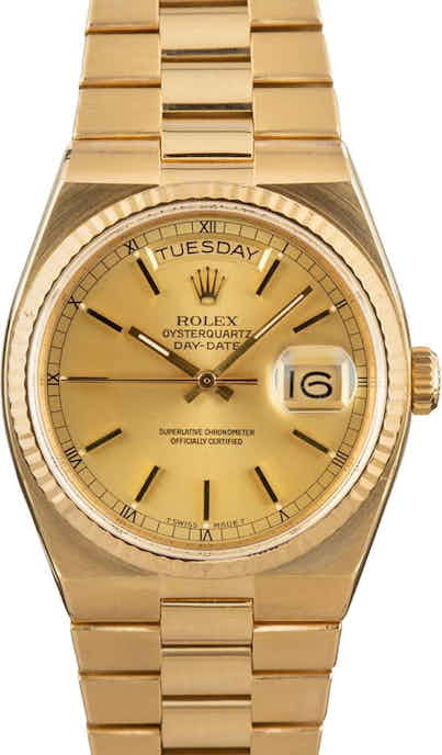 Used Rolex OysterQuartz 19018 Day-Date Integral Band