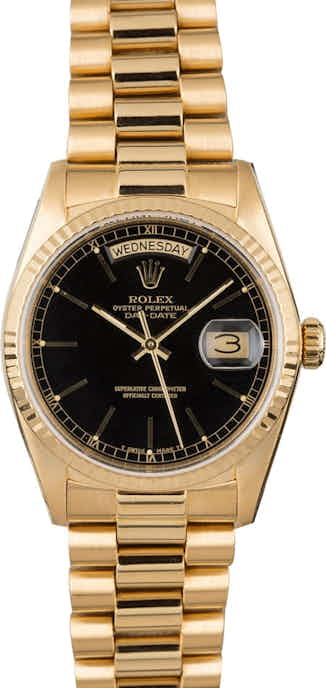 Used Rolex 18038 Day-Date Black Index Dial