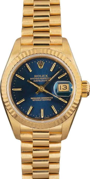 Ladies Rolex President 69178 Blue Dial