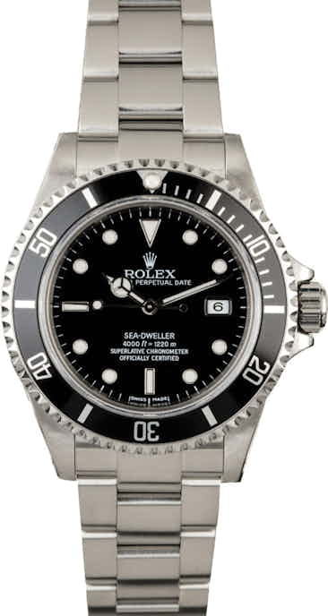 PreOwned Rolex Sea-Dweller 16600 Black Timing Bezel