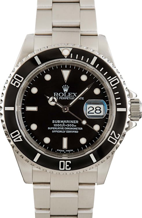 Pre-owned Rolex Submariner 16610 Steel Oyster