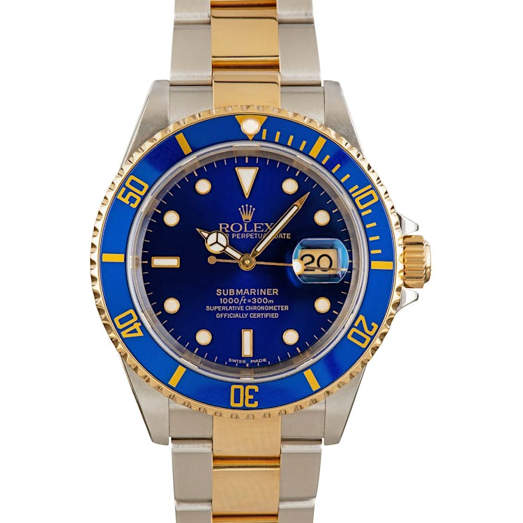 Rolex Submariner 16613 Blue Dial Two Tone Oyster