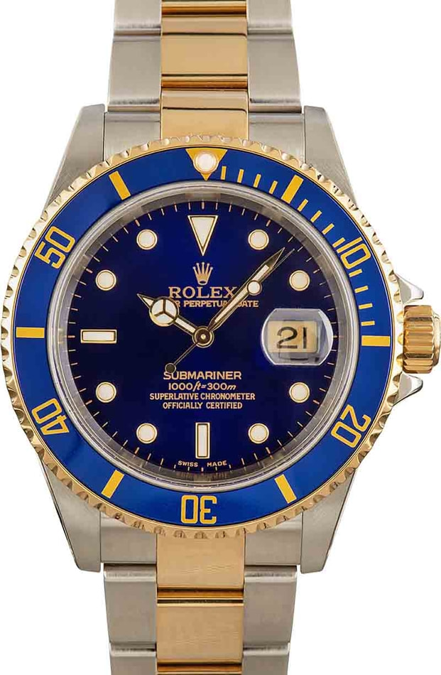 Rolex blue 2025 gold silver