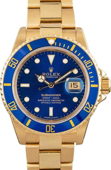Men's Rolex Submariner 16808 Blue Dial