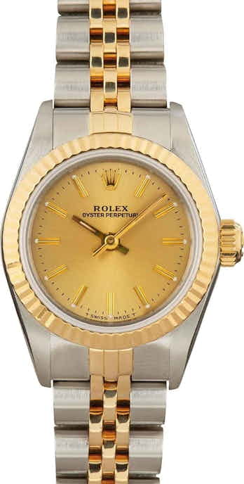 Ladies Rolex Oyster Perpetual 67193 Champagne