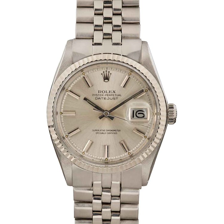 Pre-Owned Rolex Datejust 1603 Silver Index Dial