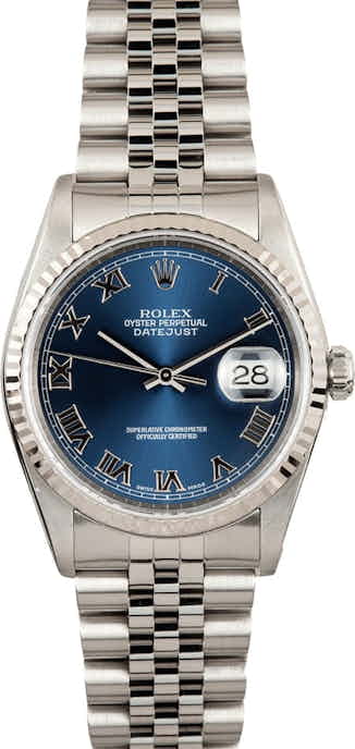 Rolex Men's Blue Roman Datejust 16234
