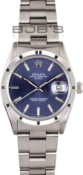 Rolex Date Stainless Steel Blue Dial 15010
