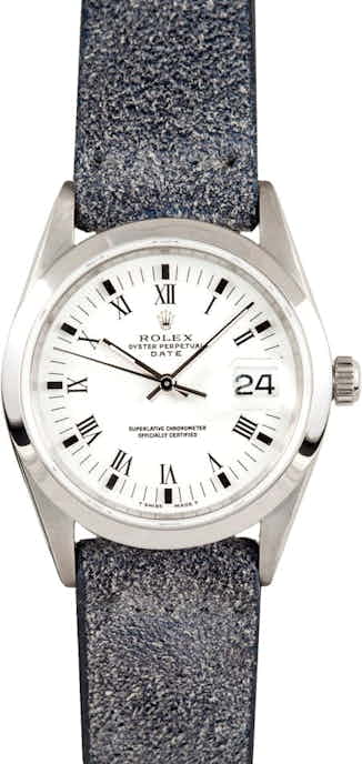 Men's Rolex Date Stainless Steel With White Dial 15200, Pre Owned