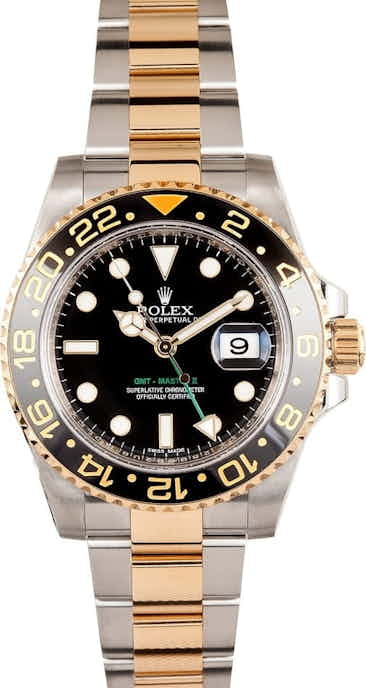 Used Rolex GMT Master II Stainless Steel and Gold Mens 116713