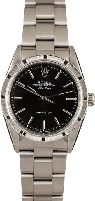 Rolex Steel Air-King 14010 Black Dial