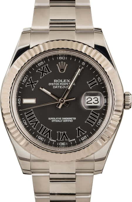 Datejust II Rolex 116334 Black Roman Dial