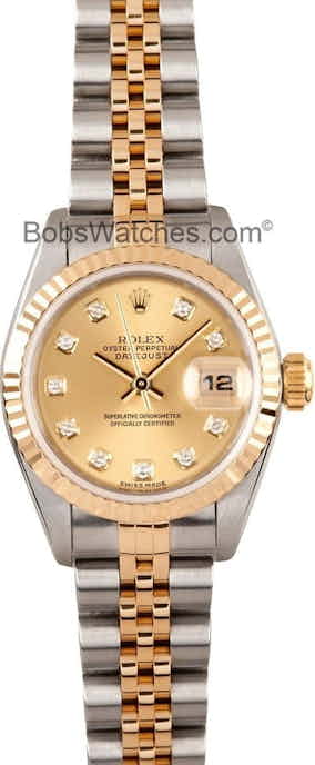 Ladies Rolex Datejust Watch 79173 Diamond Dial