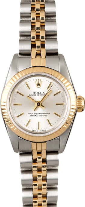 Rolex Oyster Perpetual 67193 Two Tone Ladies Watch