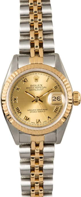 Ladies Rolex Datejust 69173 Roman Dial 100% Authentic
