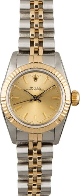 Rolex Oyster Perpetual 67193 Champagne Index Dial