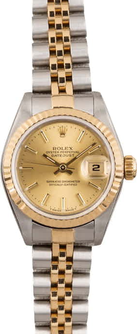 PreOwned Rolex Ladies Two Tone Datejust 79173 Champagne T