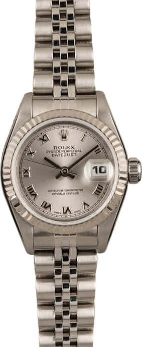 Pre Owned Rolex Ladies Datejust 69174 Silver Roman Dial