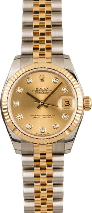 Pre Owned Mid-Size Rolex Datejust 178273 Diamond