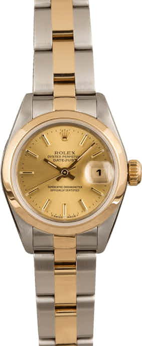 Pre Owned Rolex Lady-Datejust 69163 Champagne Dial