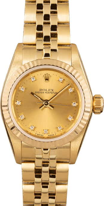 Rolex Ladies Oyster Perpetual 67197 Diamonds