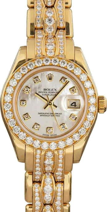 Pre-Owned Ladies Rolex Pearlmaster 80298 18k Yellow Gold