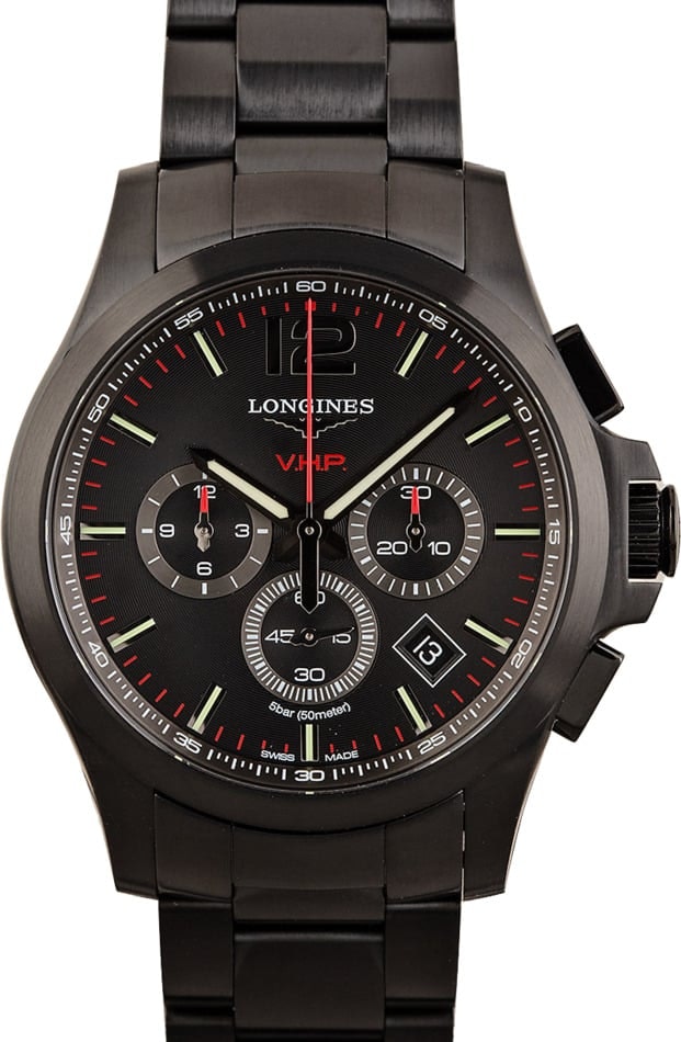 Buy Black Longines Conquest L3.727.2.56.6 | Bob's Watches - Sku: L37272566